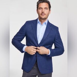 Haggar Active Series Tailored Fit Navy Blazer | Men’s 46R Two-Button Sport Coat